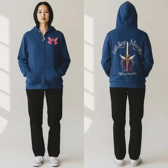 Sailor Moon Women's Navy Hoodie - Picture 1 of 7